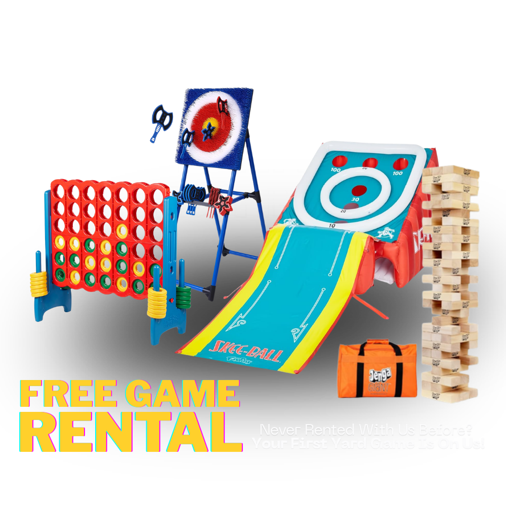 all weekend party rentals free yard game first time customer