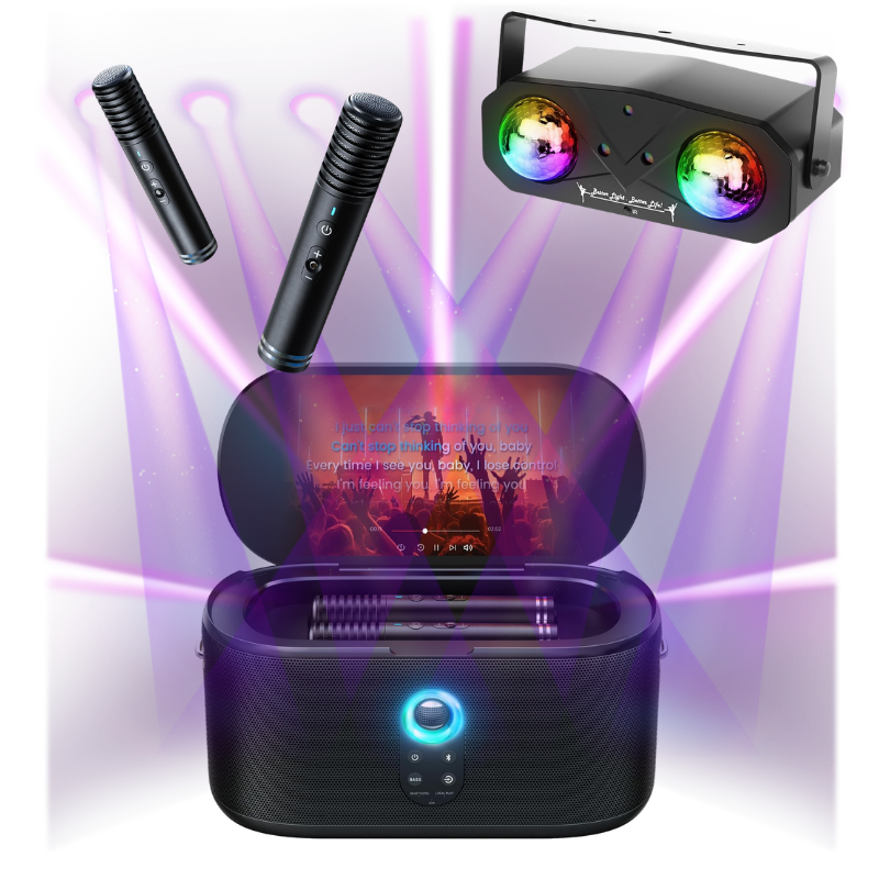 karaoke party rental with disco lights